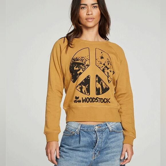 Chaser Tops - Chaser Woodstock Graphic Long Sleeve Crew Neck Sweatshirt Women’s Size S